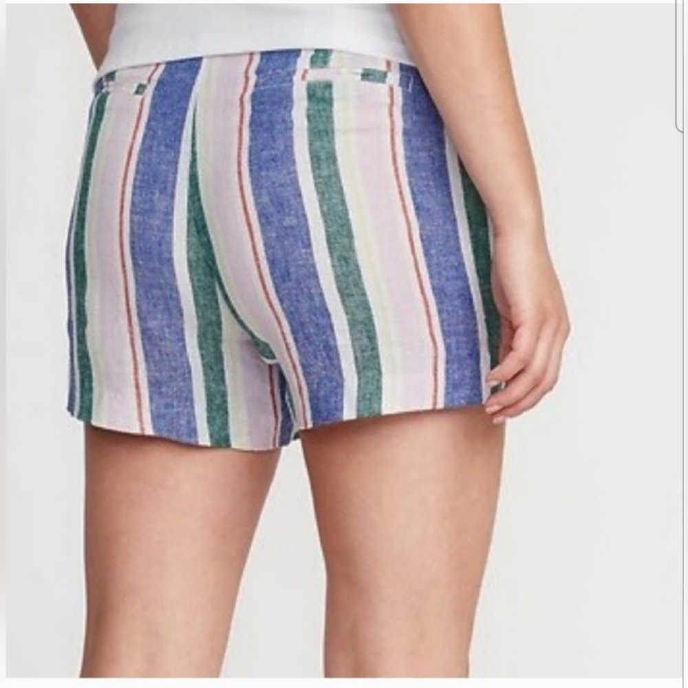 Old Navy Mid Rise Multicolor Striped Linen Women’s Shorts Plus Size 24 NWT New